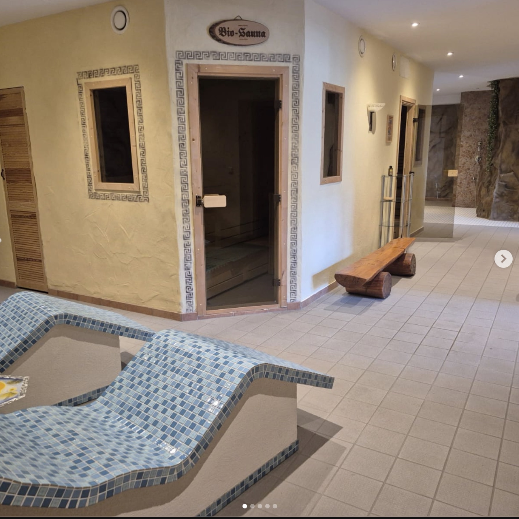 Wellnessbereich mit Bio-Sauna, Wärmeliegen und Erlebnisdusche